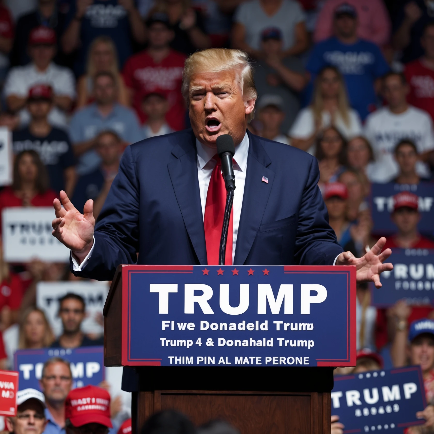 Donald Trump speaking at a rally emoji