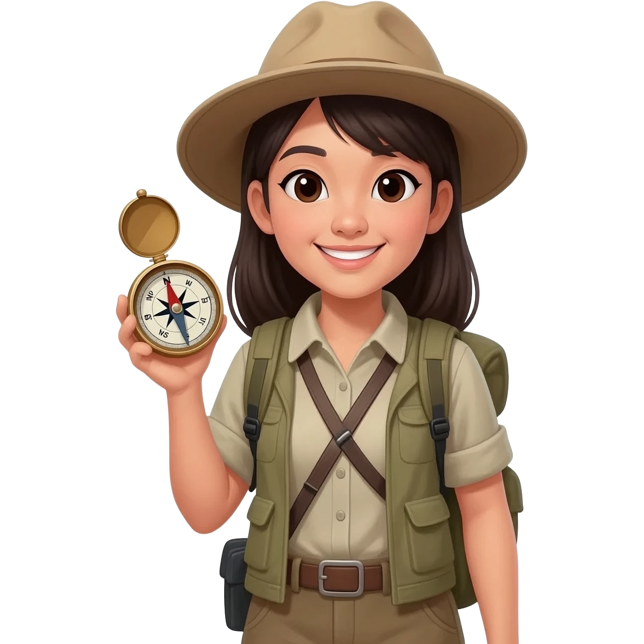 asian smiling woman adventurer emoji