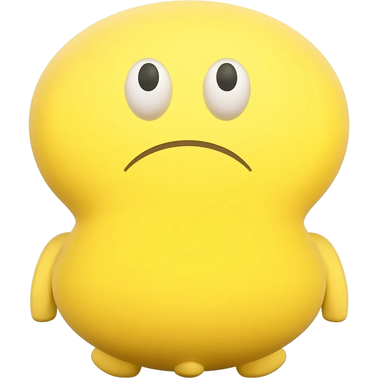a yellow face emoji but his butt is showing and he is sad emoji