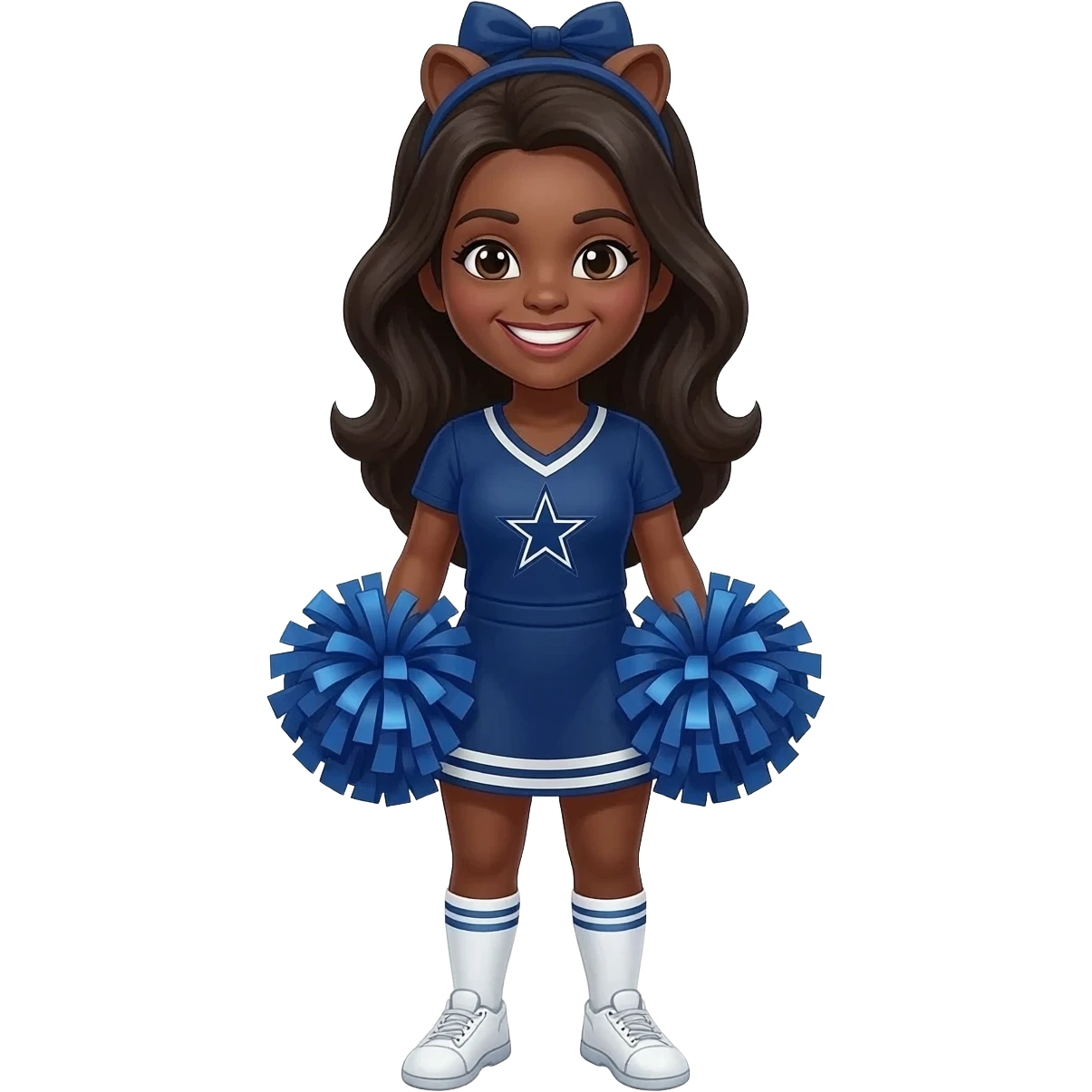 smiling Black panther as Dallas cowboys cheerleader emoji