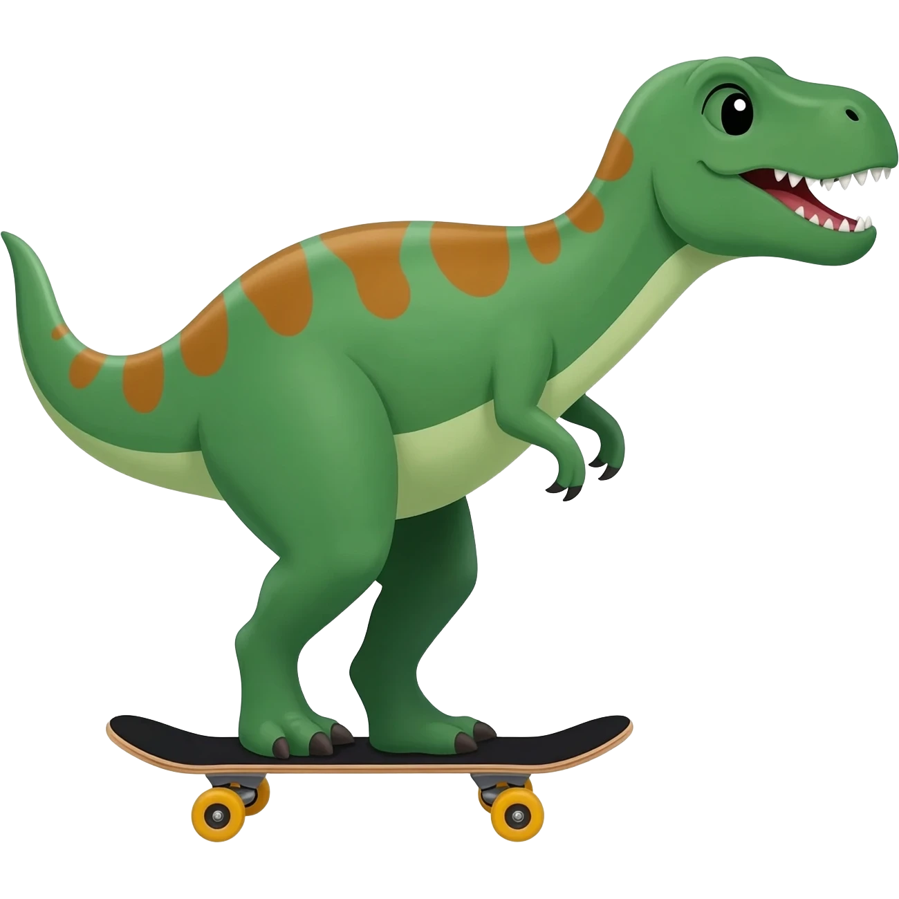 Dinosaur on a skateboard emoji
