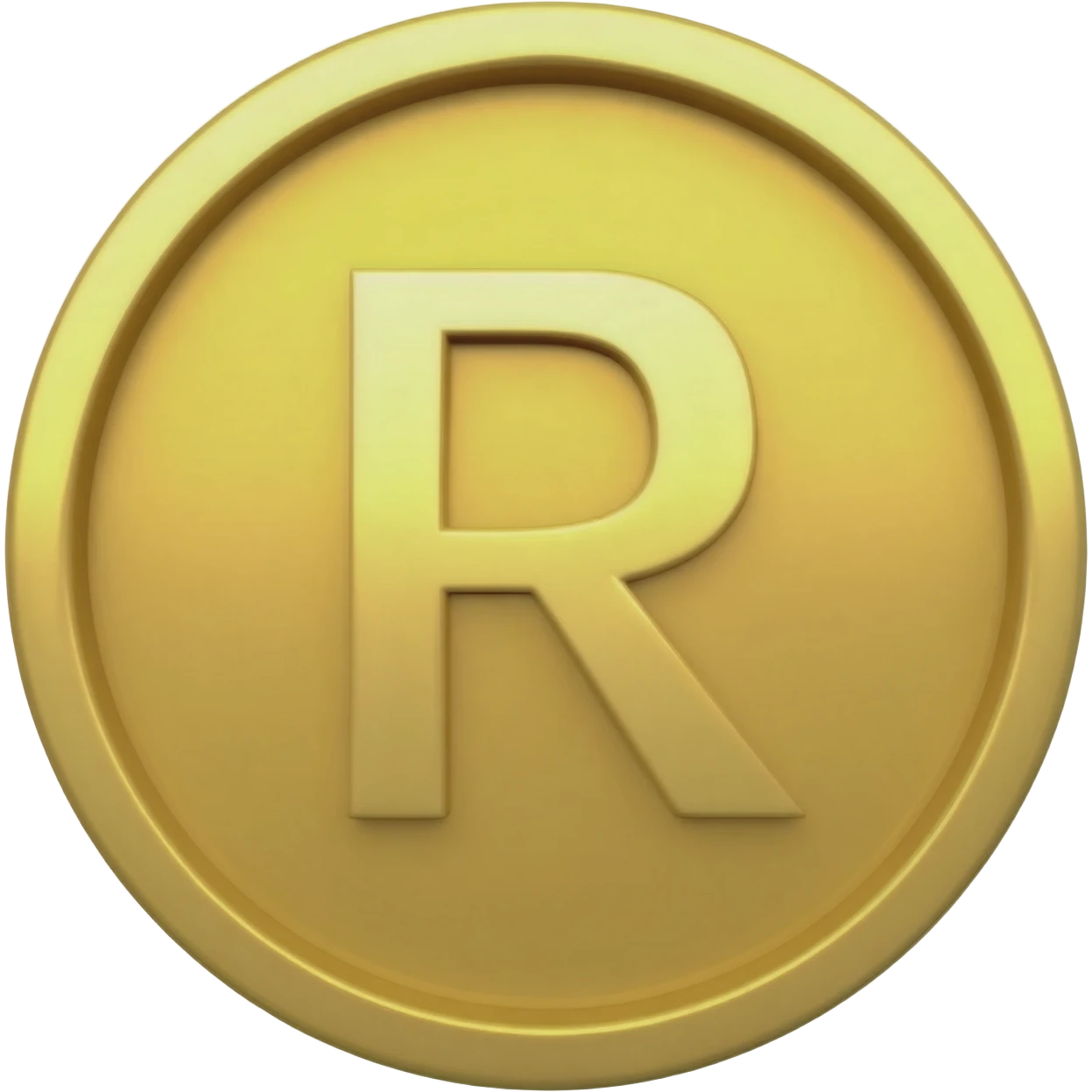 R gold coin emoji