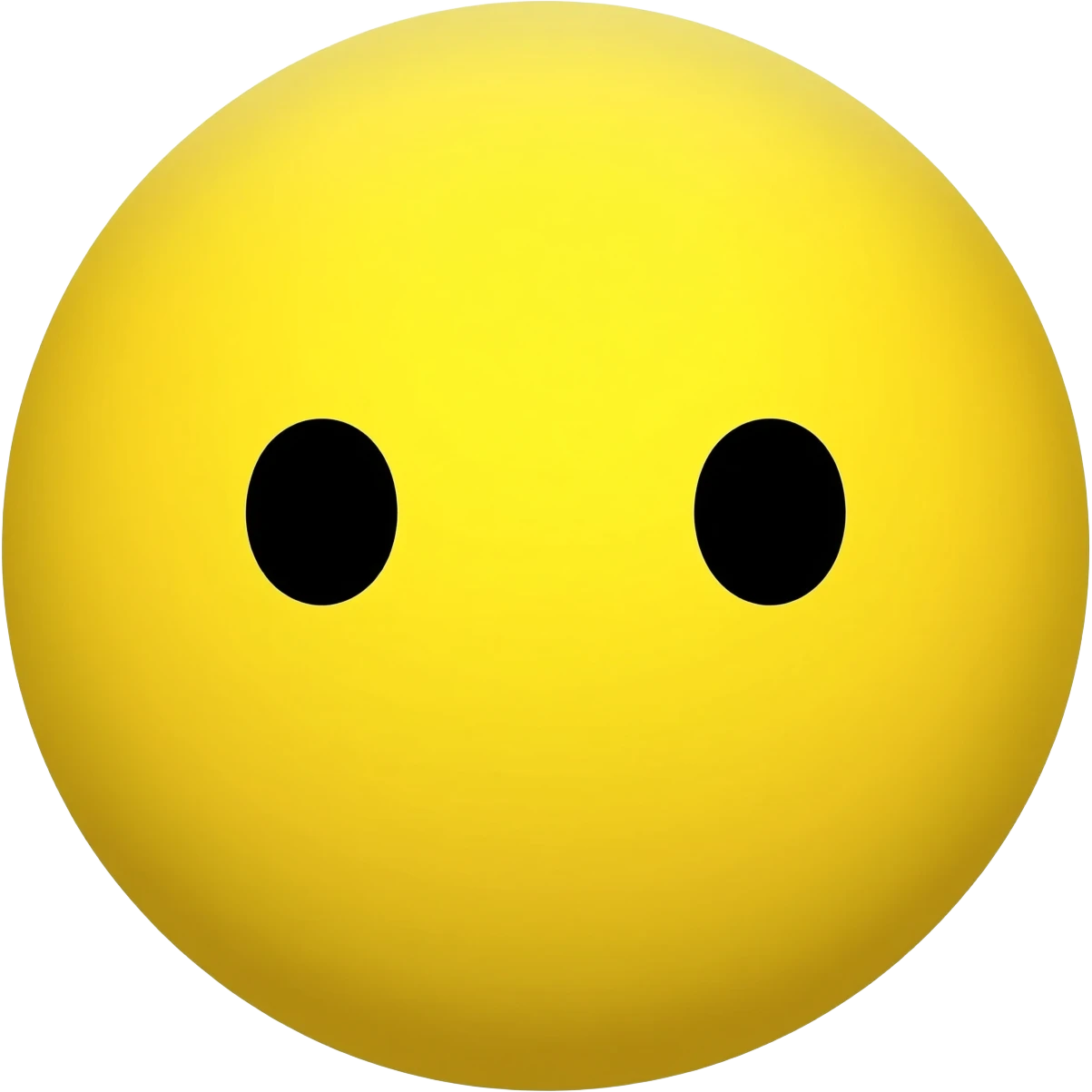 Yellow circle with no eyebrows and nose and the face feeling is neutral emoji