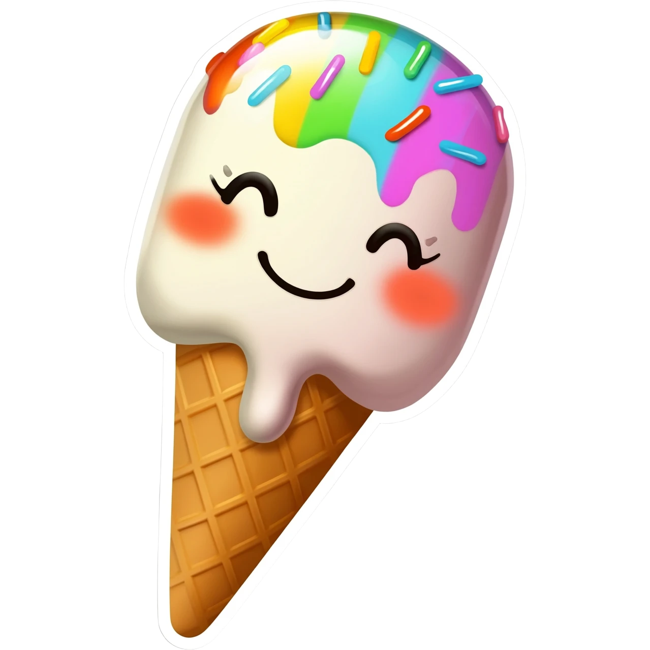 A sticker of Yummy Ice Cream Scoop emoji