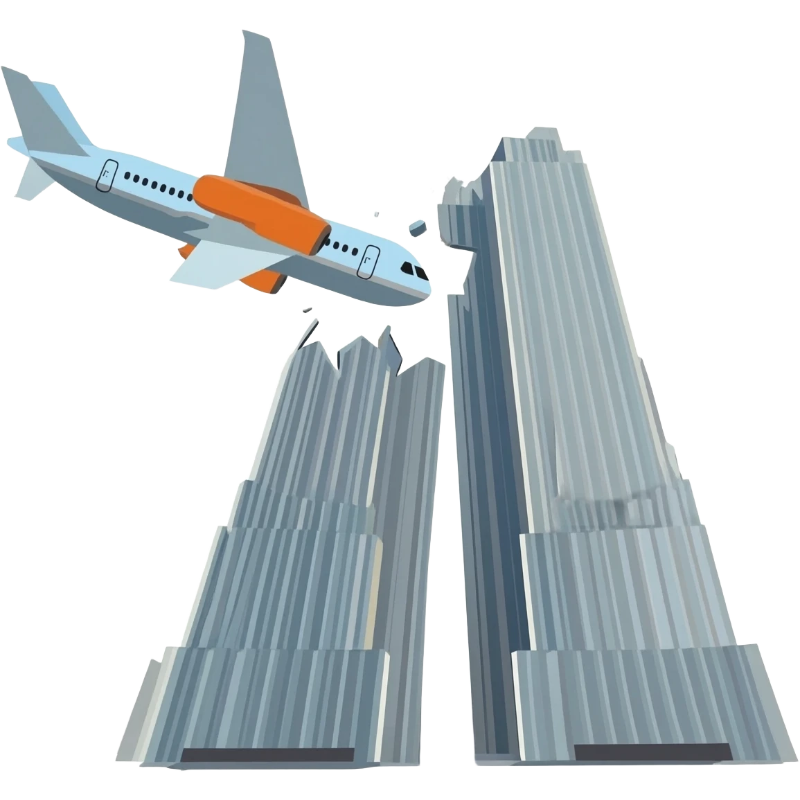 İkiz kuleye çarpan uçak emoji