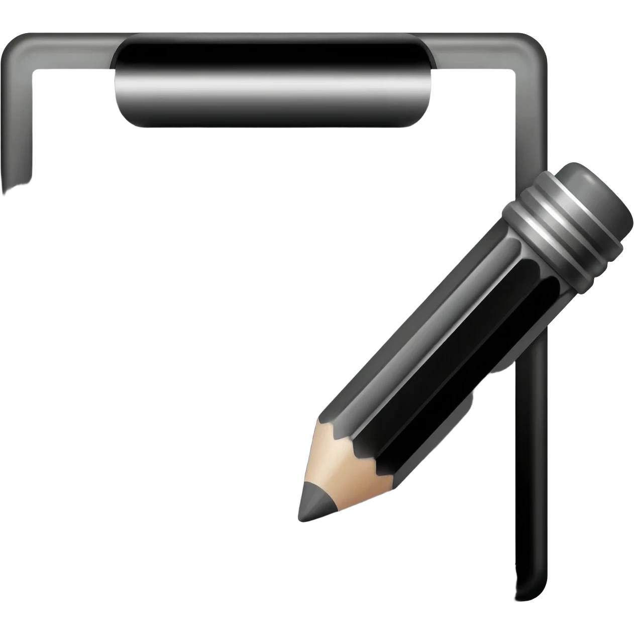 I want to get a icon which is a paper & a pencil on top of that paper in black & white colours emoji