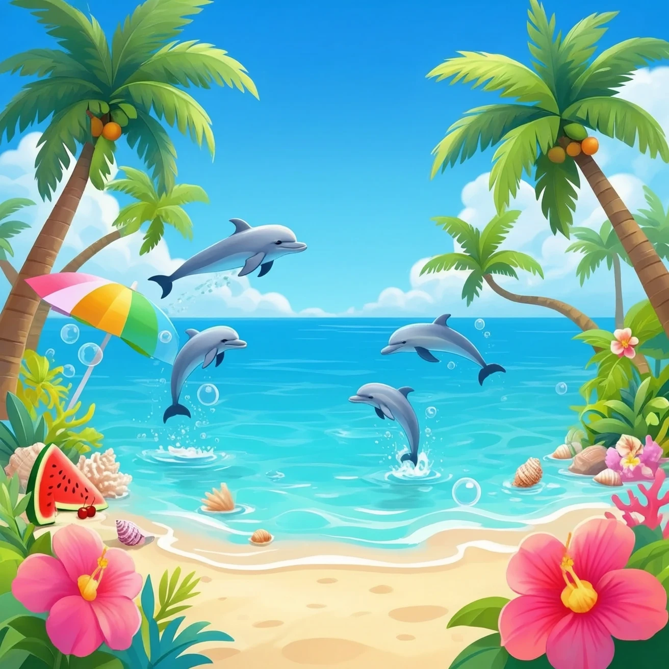 🌺🌴🌞⛅🐬🐚🪸🫧🍉🍒⛱️ emoji