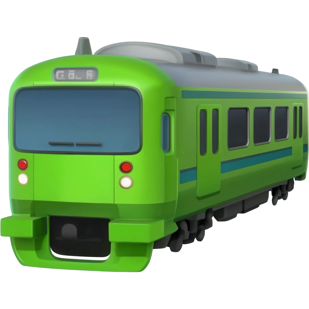 green passenger train emoji
