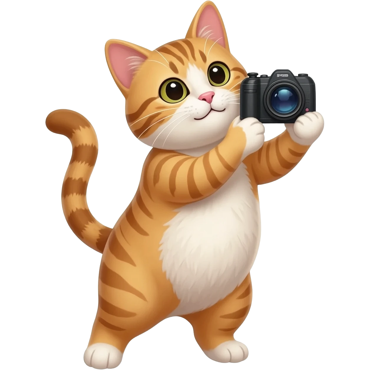 A cat taking a picture emoji