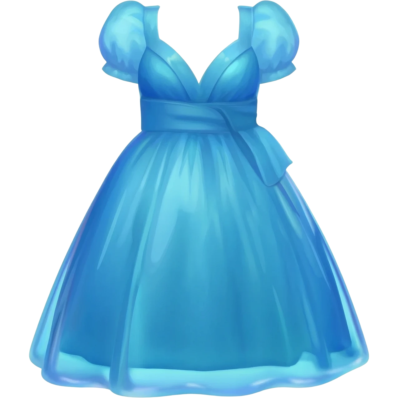 Blue dress colored in liquid glass style emoji