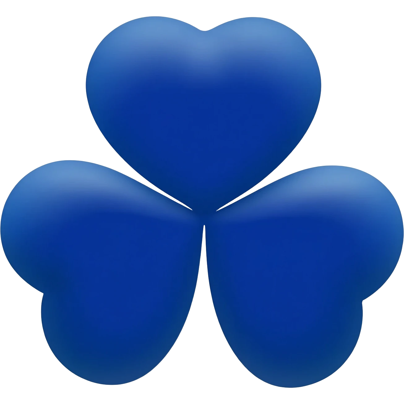 A royal blue colored shamrock emoji