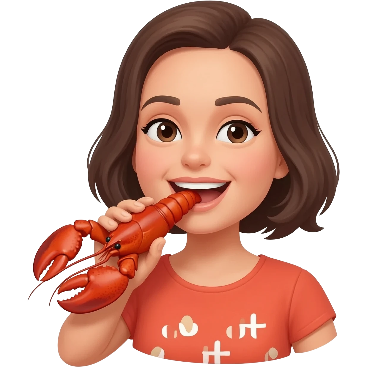 woman eating lobster emoji