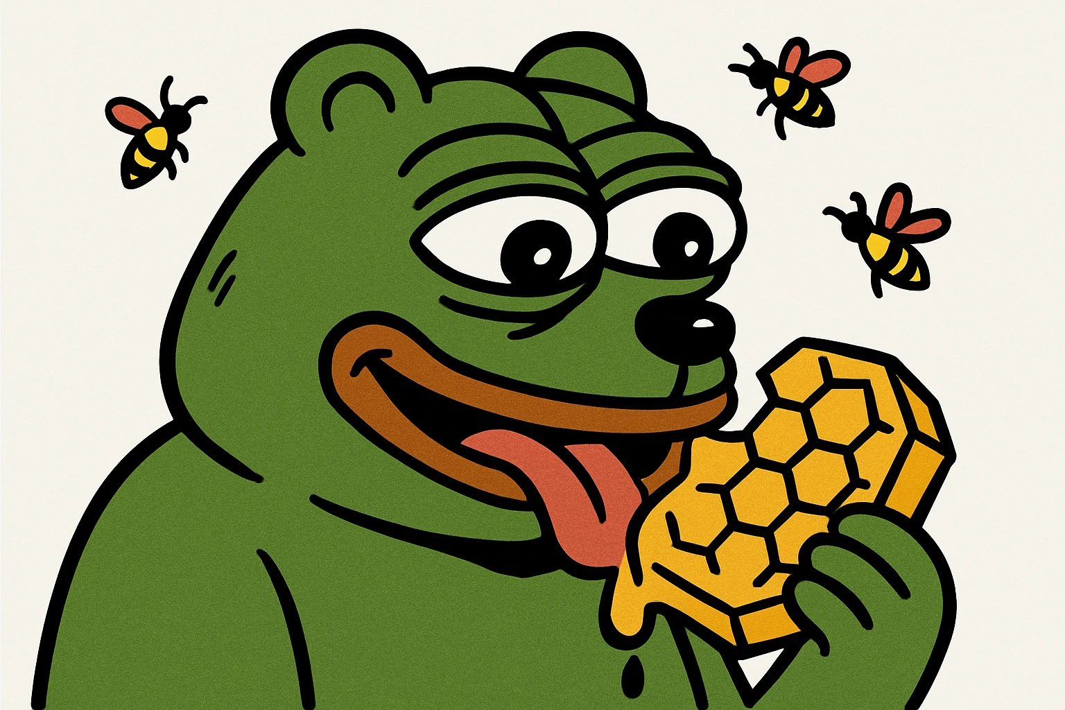 bear eating honeycomb with bees flying around emoji