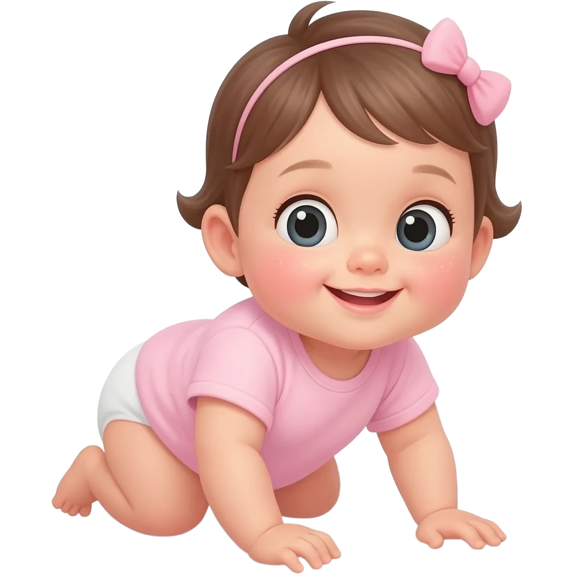 cute baby girl crawling emoji