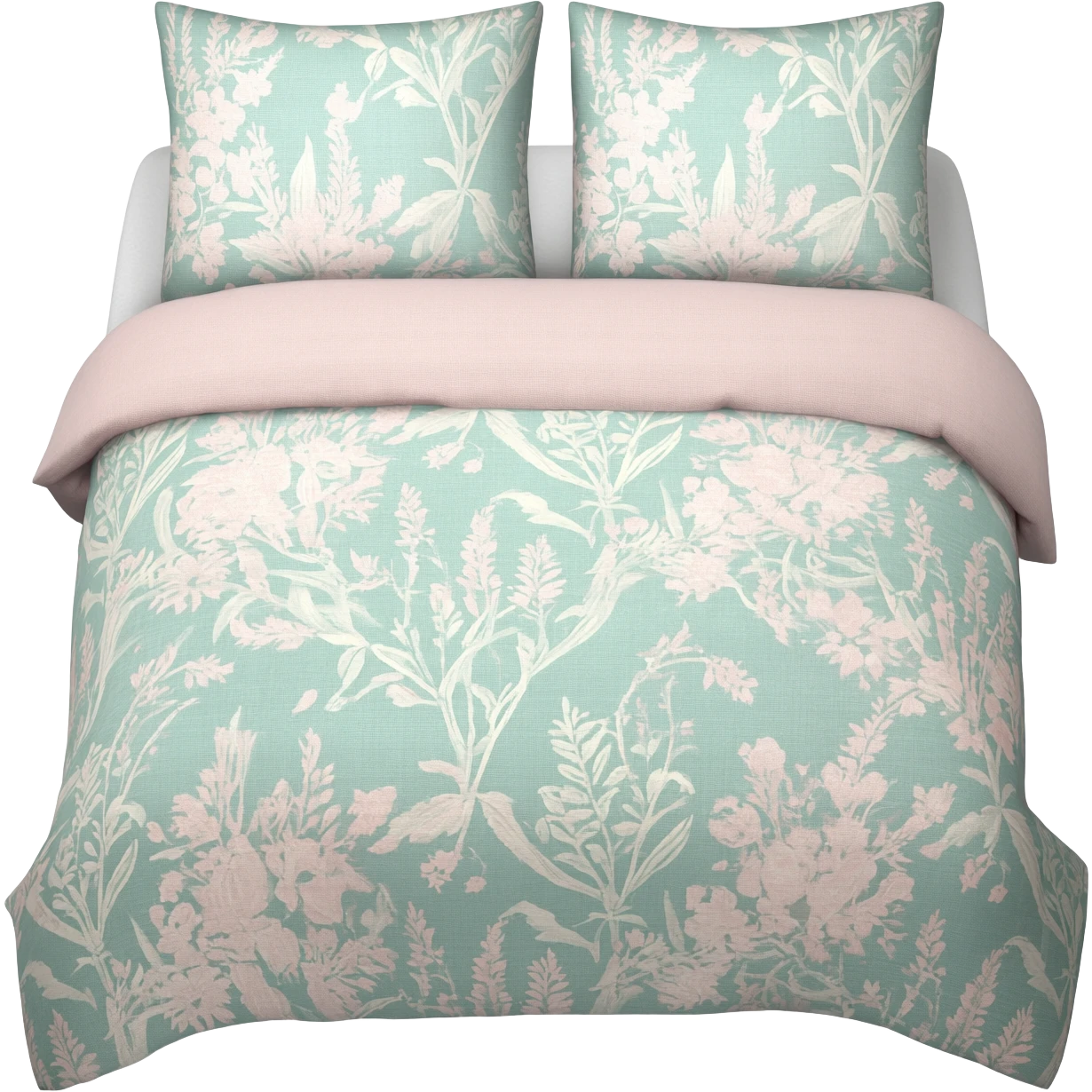 floral light green and light pink bedding emoji