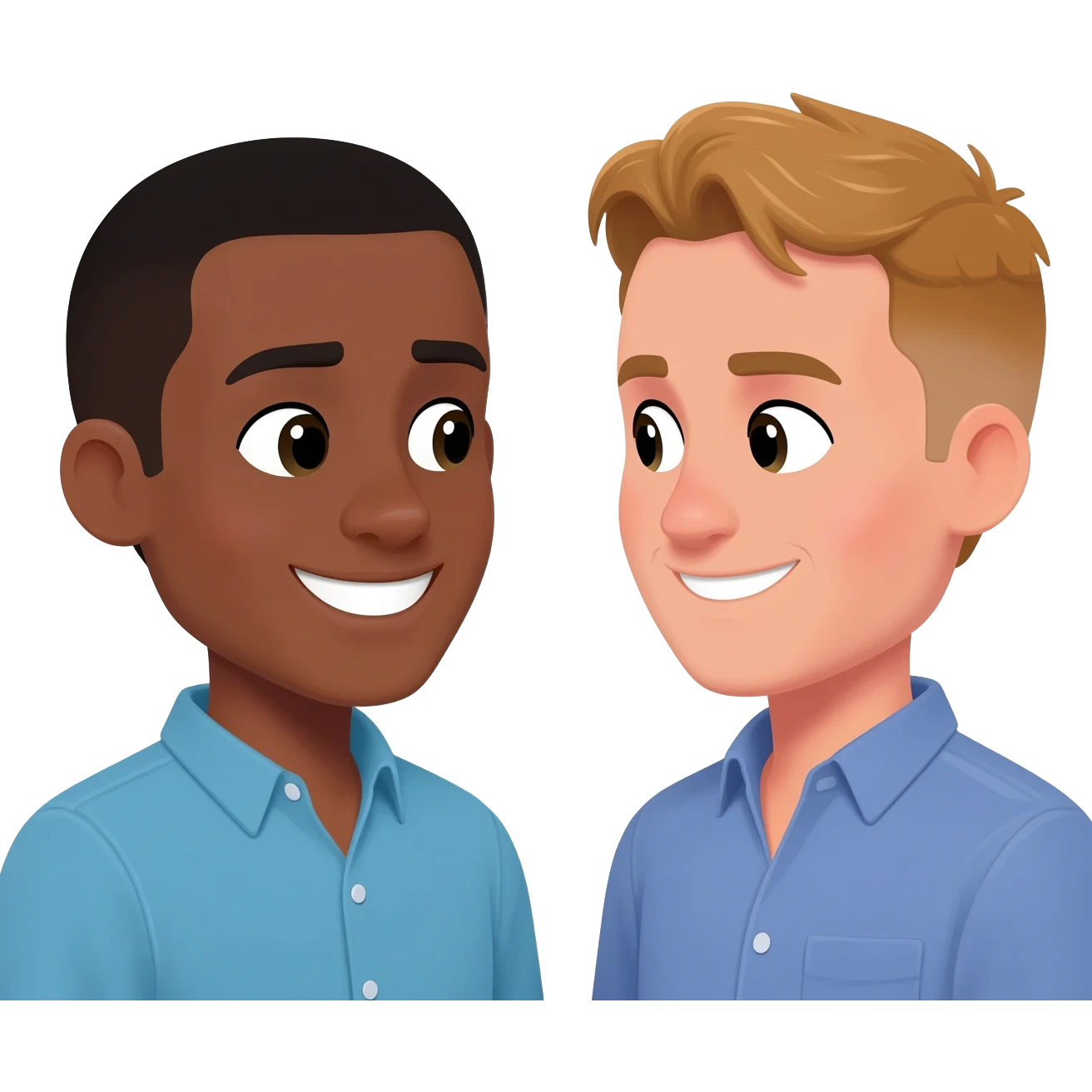 Two interracial male friends emoji