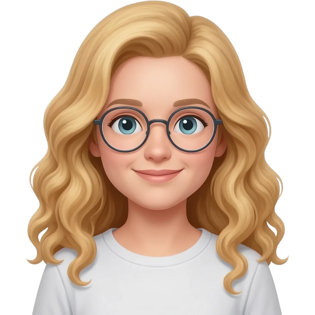 Rubias cabello largo crespo y con lentes emoji