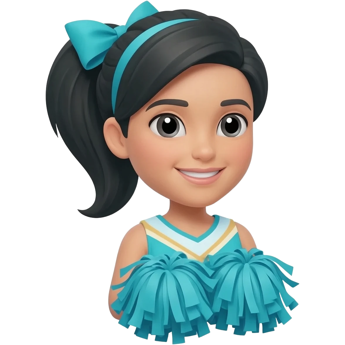 Teal blue cheer emoji