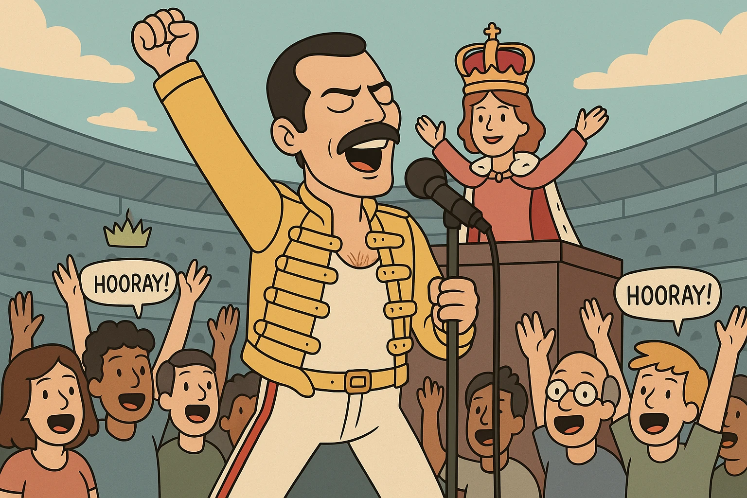 The people hooray queen wembley crowd Freddie Mercury emoji