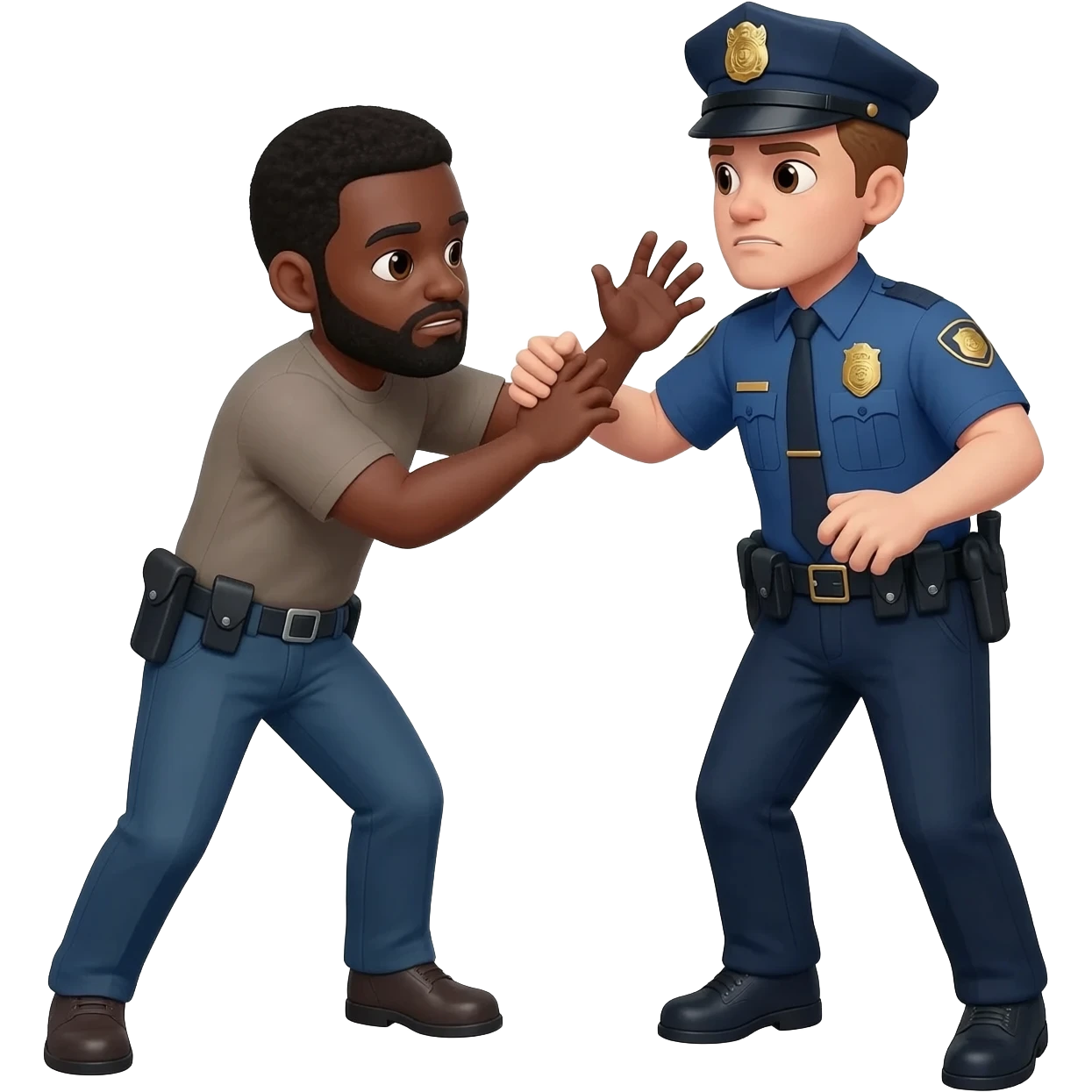 Black man getting beat by white cop emoji