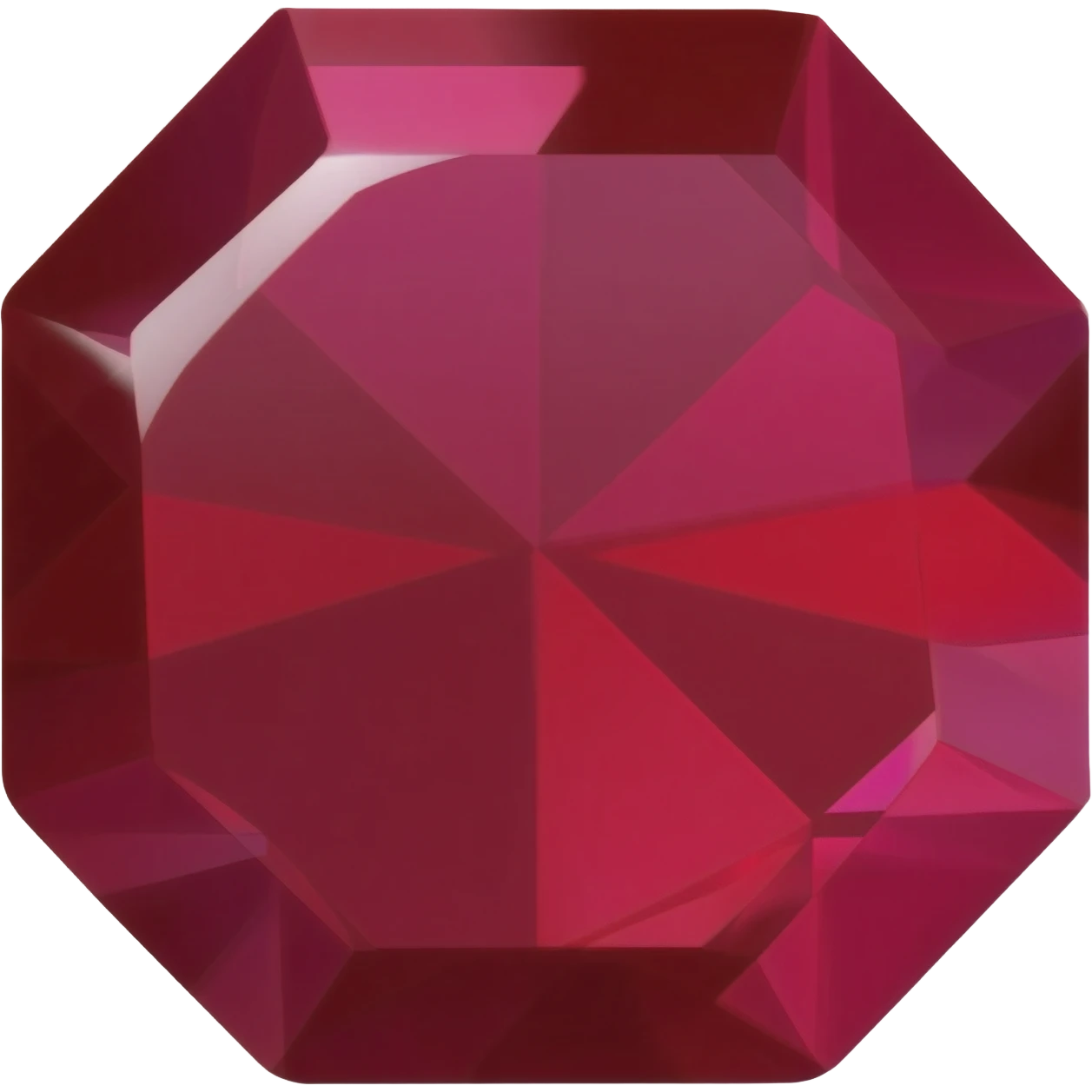 Simple elegant red ruby gemstone 6 sided emoji