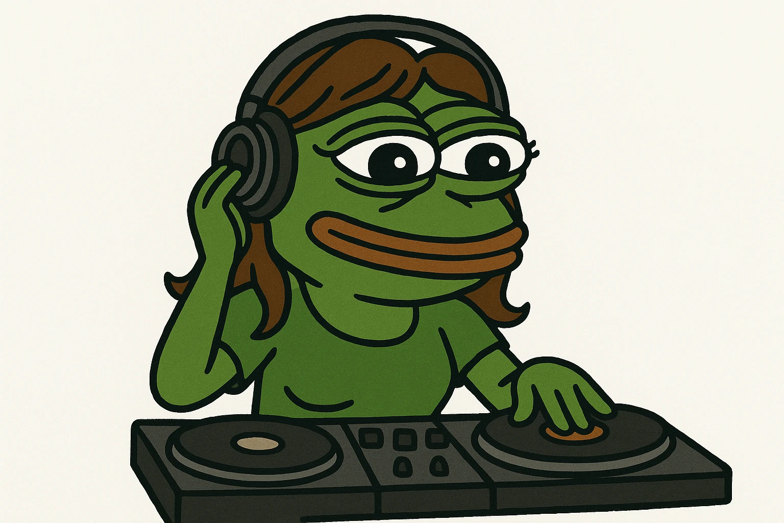 girl playing DJ set emoji