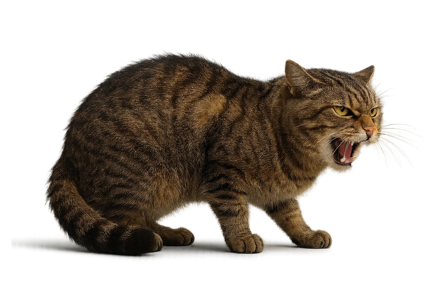 angry cat side view, realistic style emoji