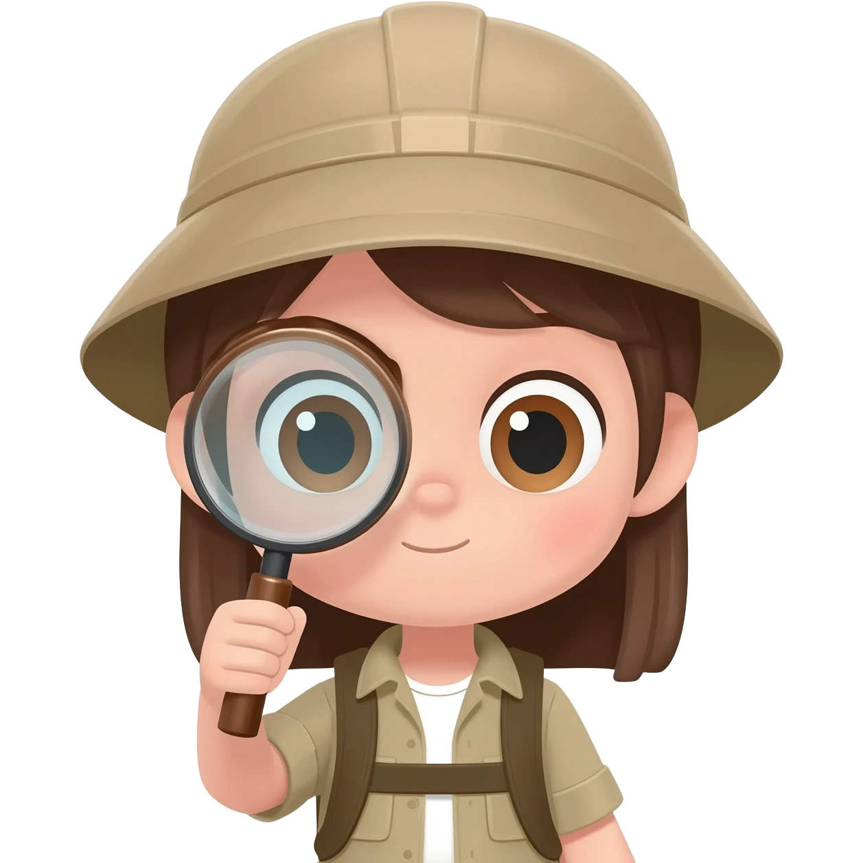 archaeologist girl is holding a magnifying glass emoji