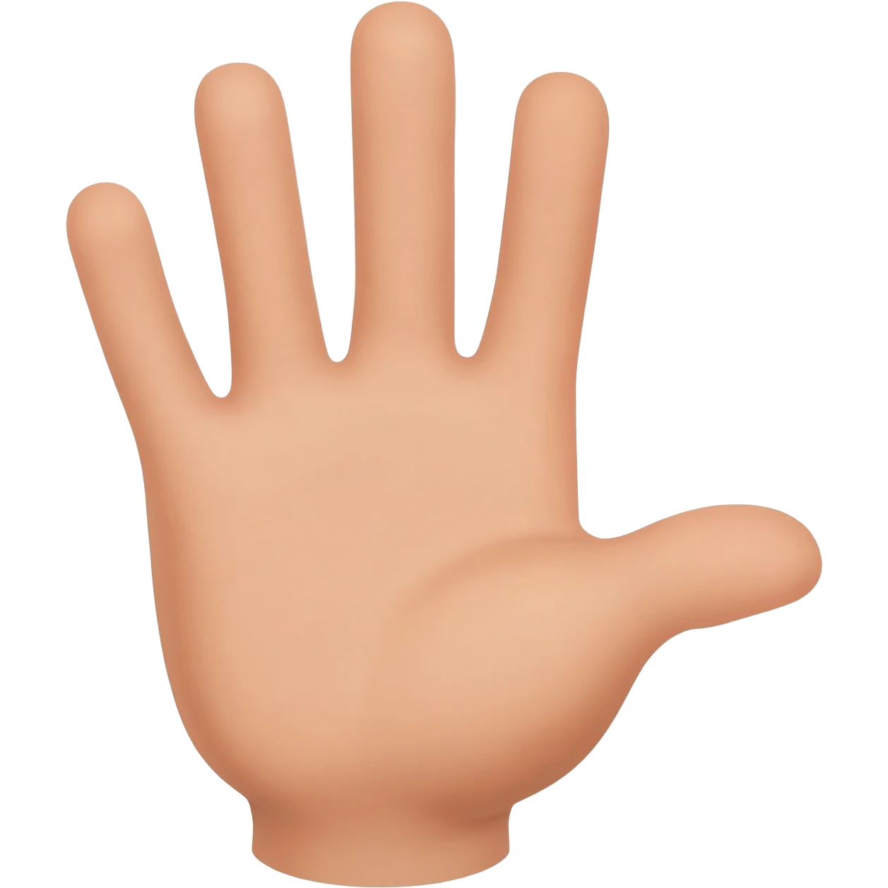 mano con 4 dedos levantados y el pulgar doblado hacia la palma emoji