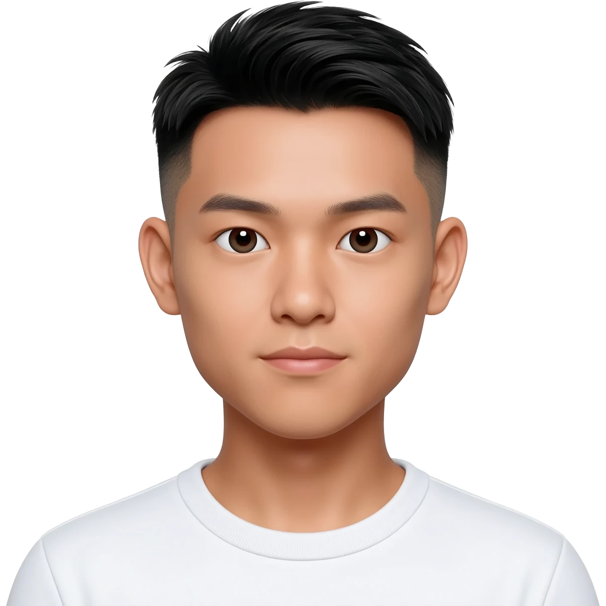 Filipino Chinese young man at 25 years old fade hair cut emoji