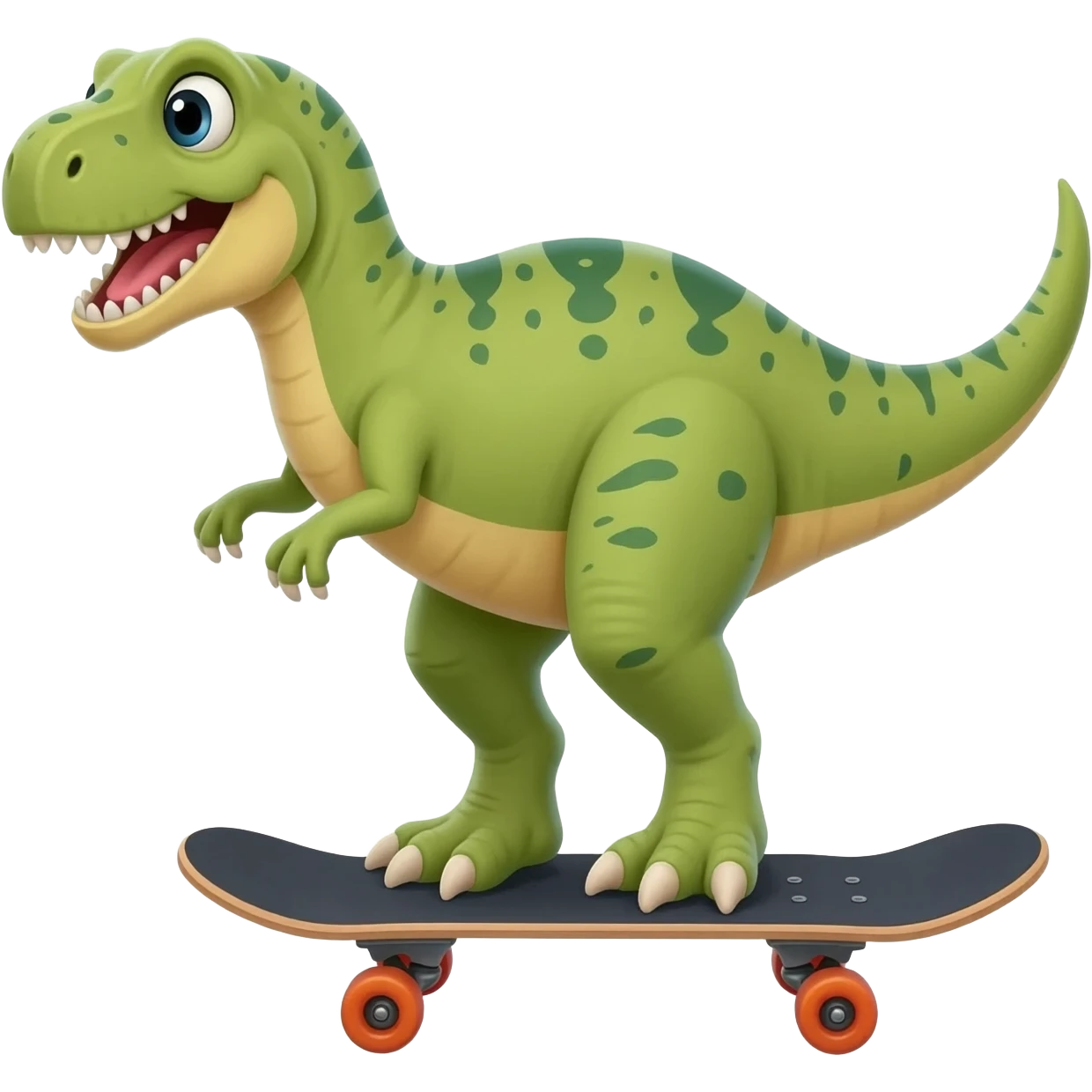 Dinosaur on a skateboard emoji