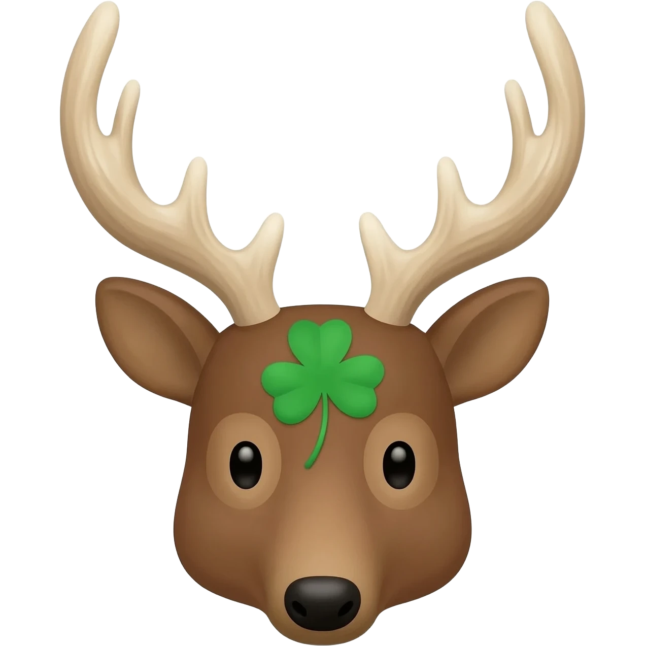 Elchkopf mit einem Glücksklee emoji