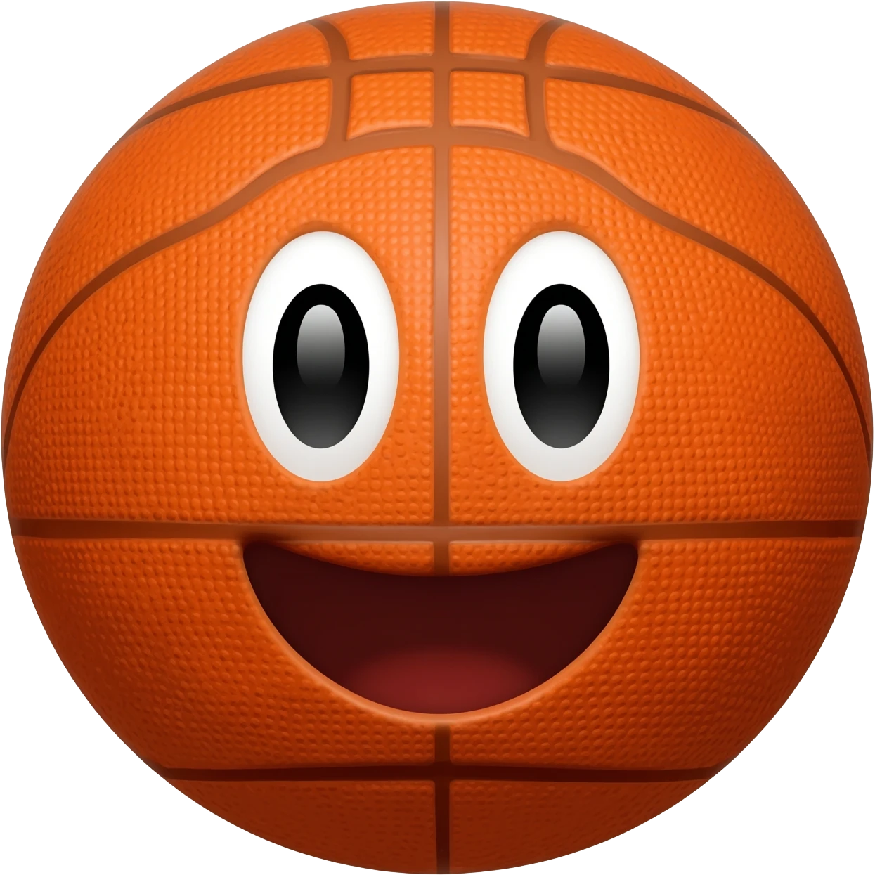 A basketbal with a smile emoji