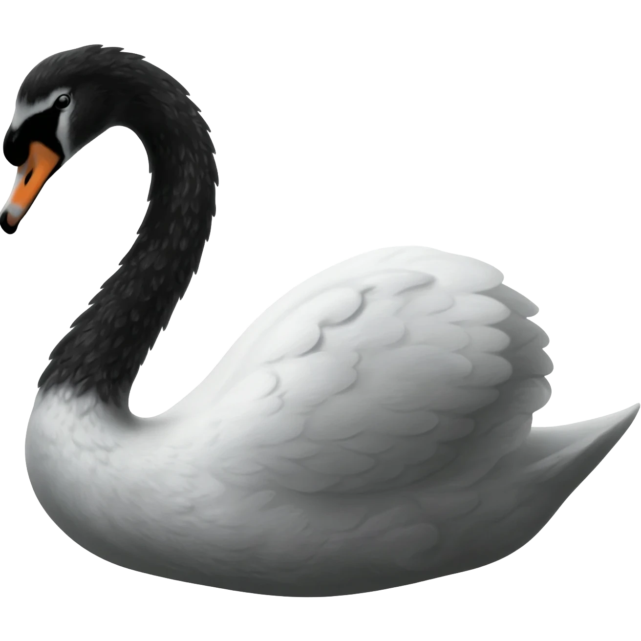 Black and white swan emoji