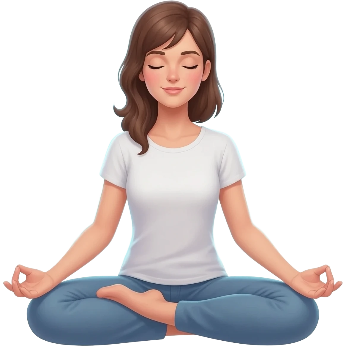 woman meditating with her spirit form behind her emoji