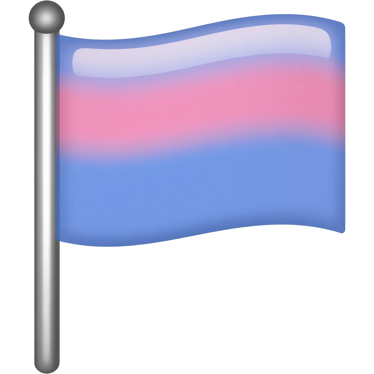 emoji-style flag icon on a pole, small triangular flag, pink, sky blue emoji