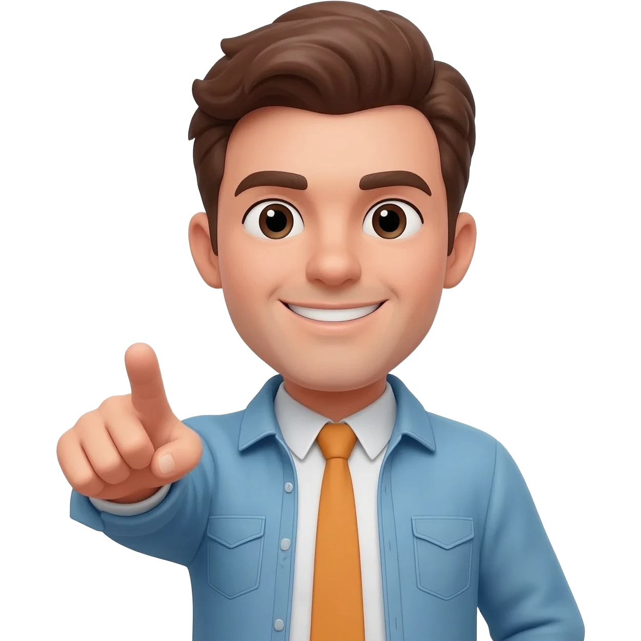 Make me a Guy that points with his finger towards the viewer emoji