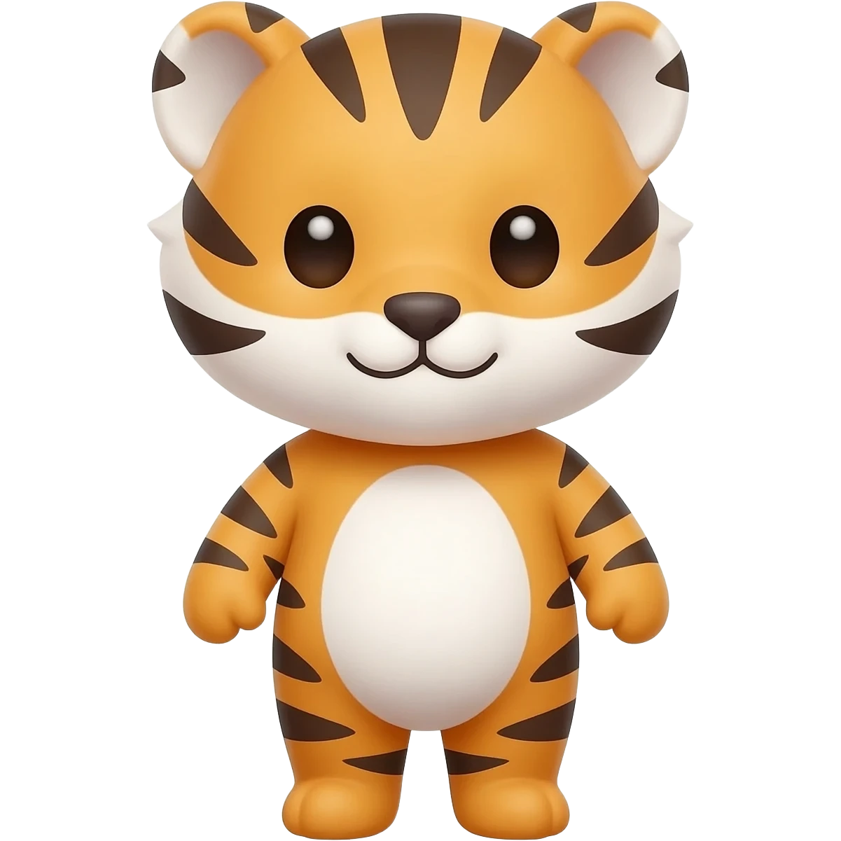 아기백호랑이를 귀엽고 단순하게 캐릭터화해줘. 카카오톡 이모티콘으로 쓸 수 있게 다양한 표정과 말을 넣을꺼야. emoji