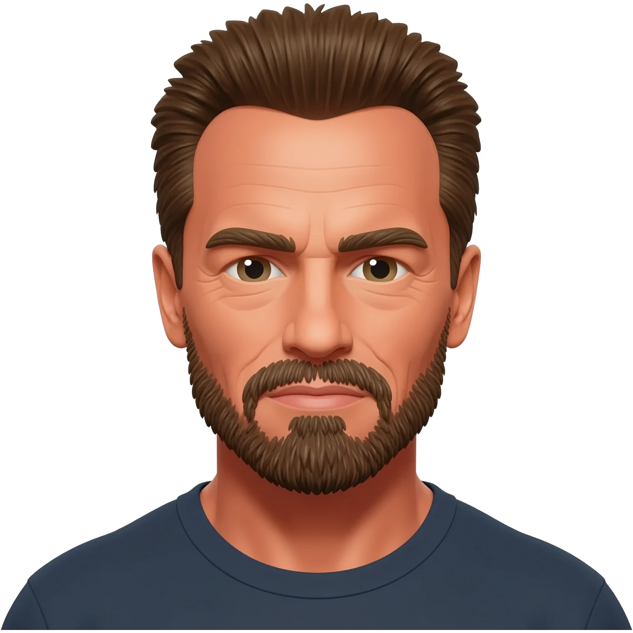 Arnold Schwarzenegger with his beard on his face emoji