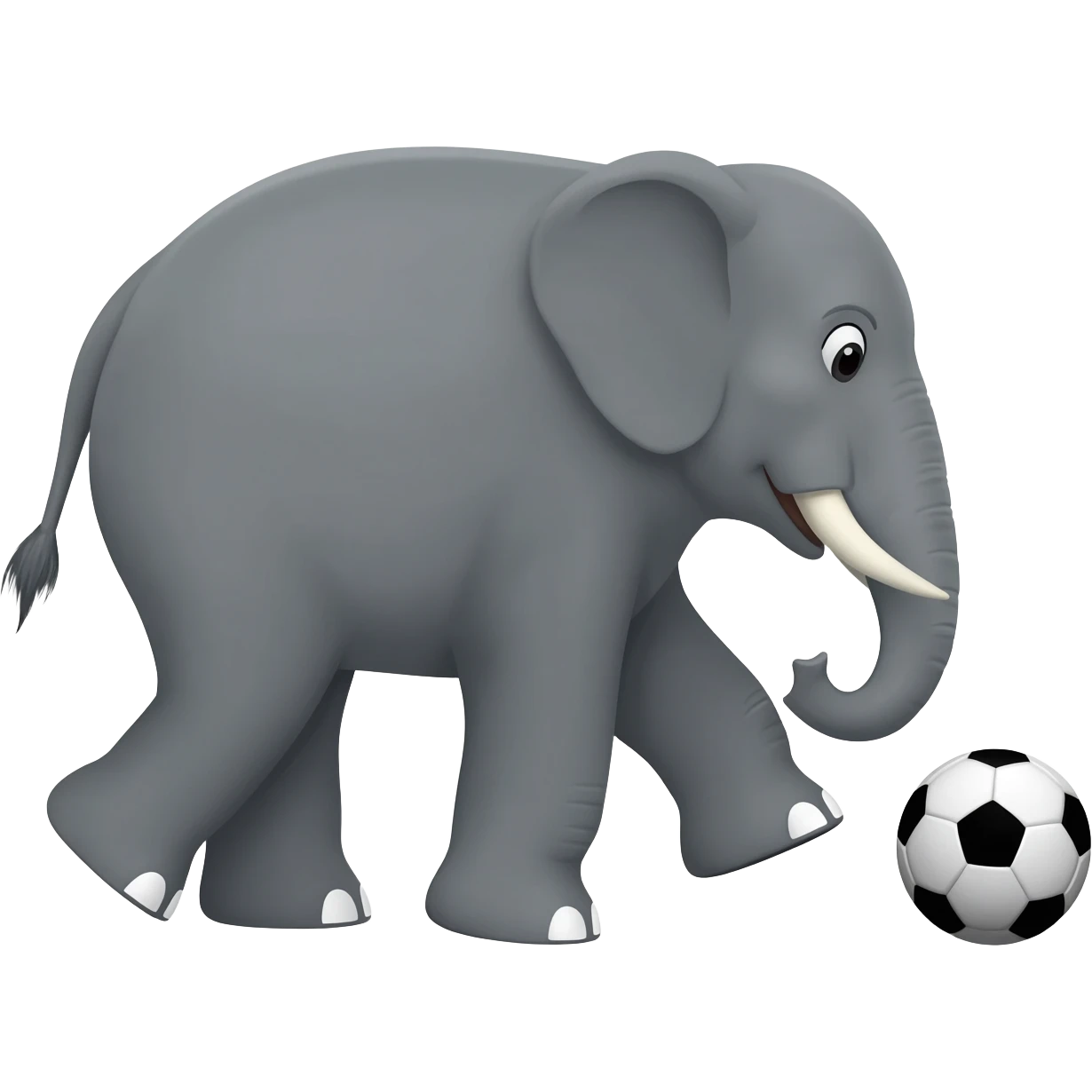 Soccer playing elephant emoji
