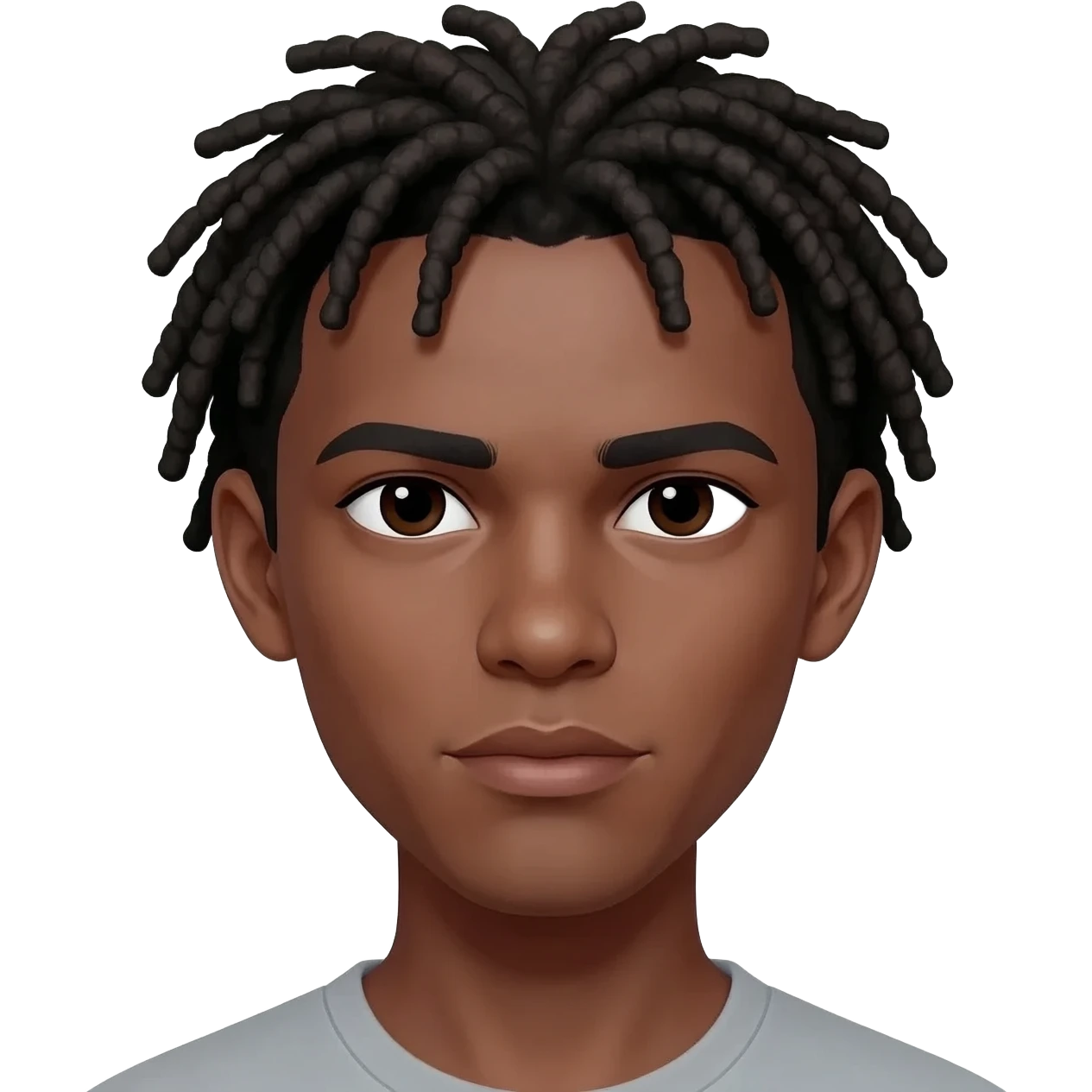 memoji jovem negro com dreadlocks curto sem barba emoji