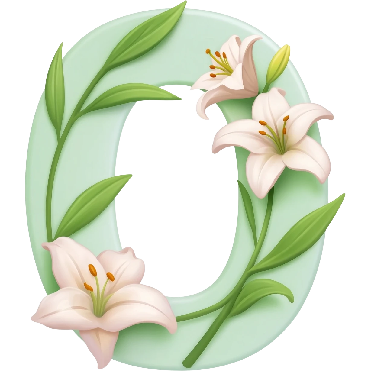 БУКВА O С ЛИЛИЯМИ emoji