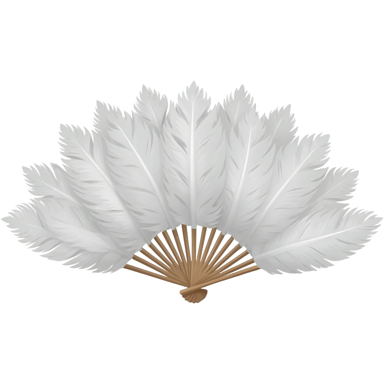 White feathered elegant fan emoji