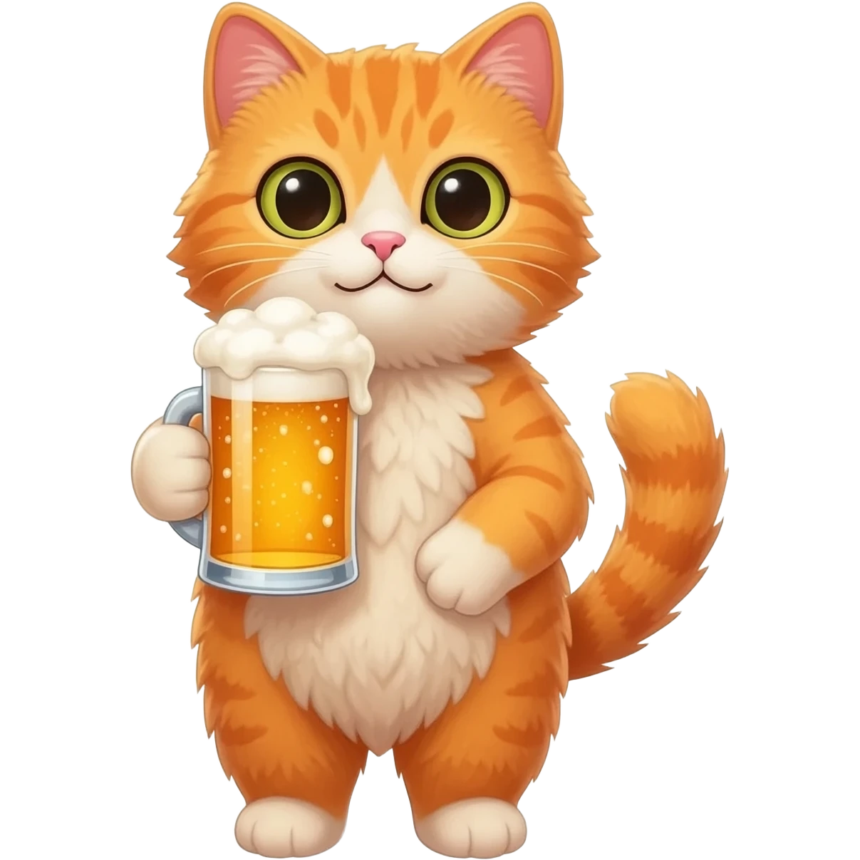 cat holding a beer emoji
