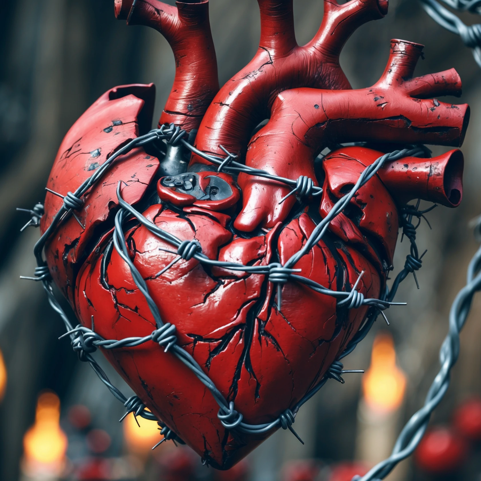gothic heart with barbed wire emoji