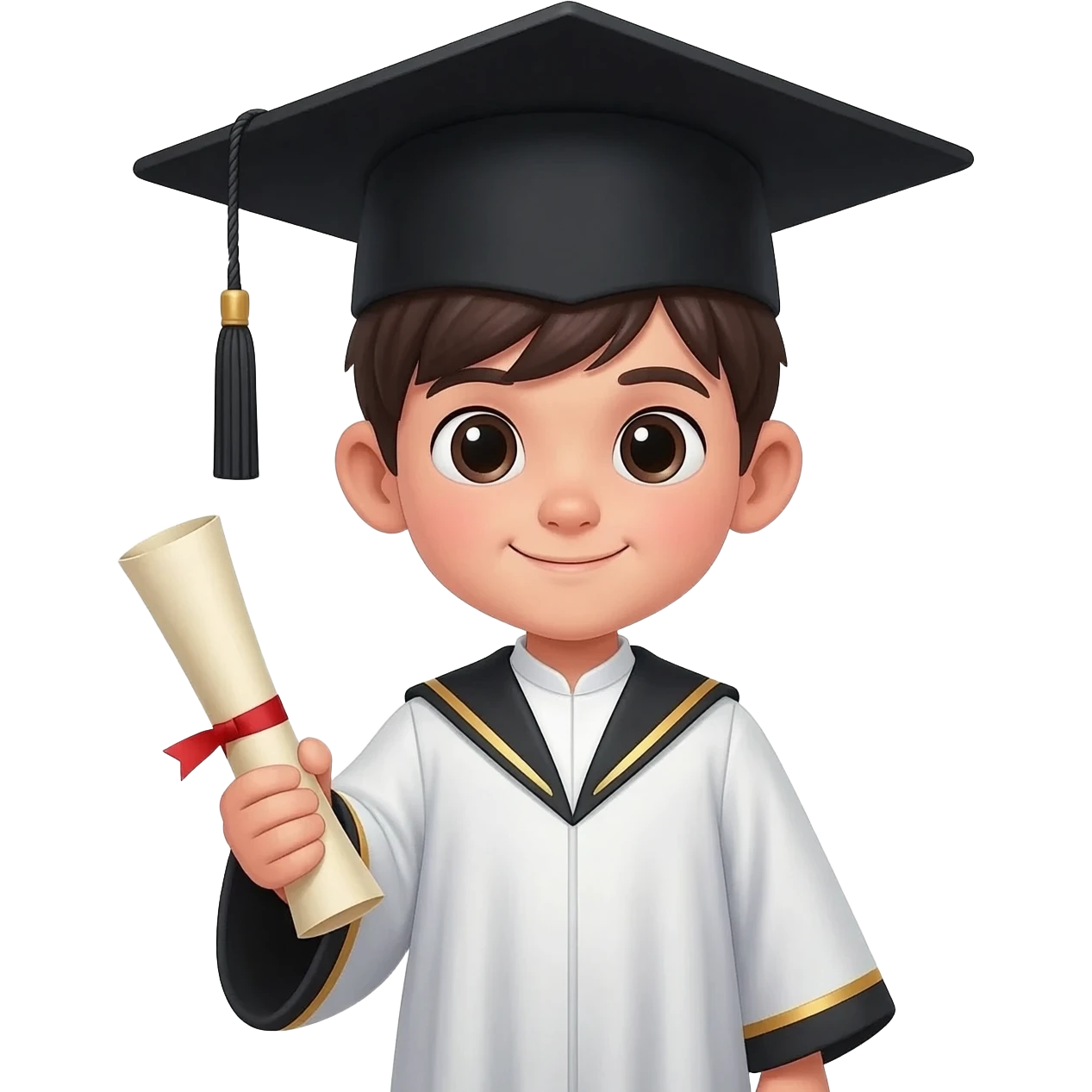 boy graduation fair skin dark hair emoji