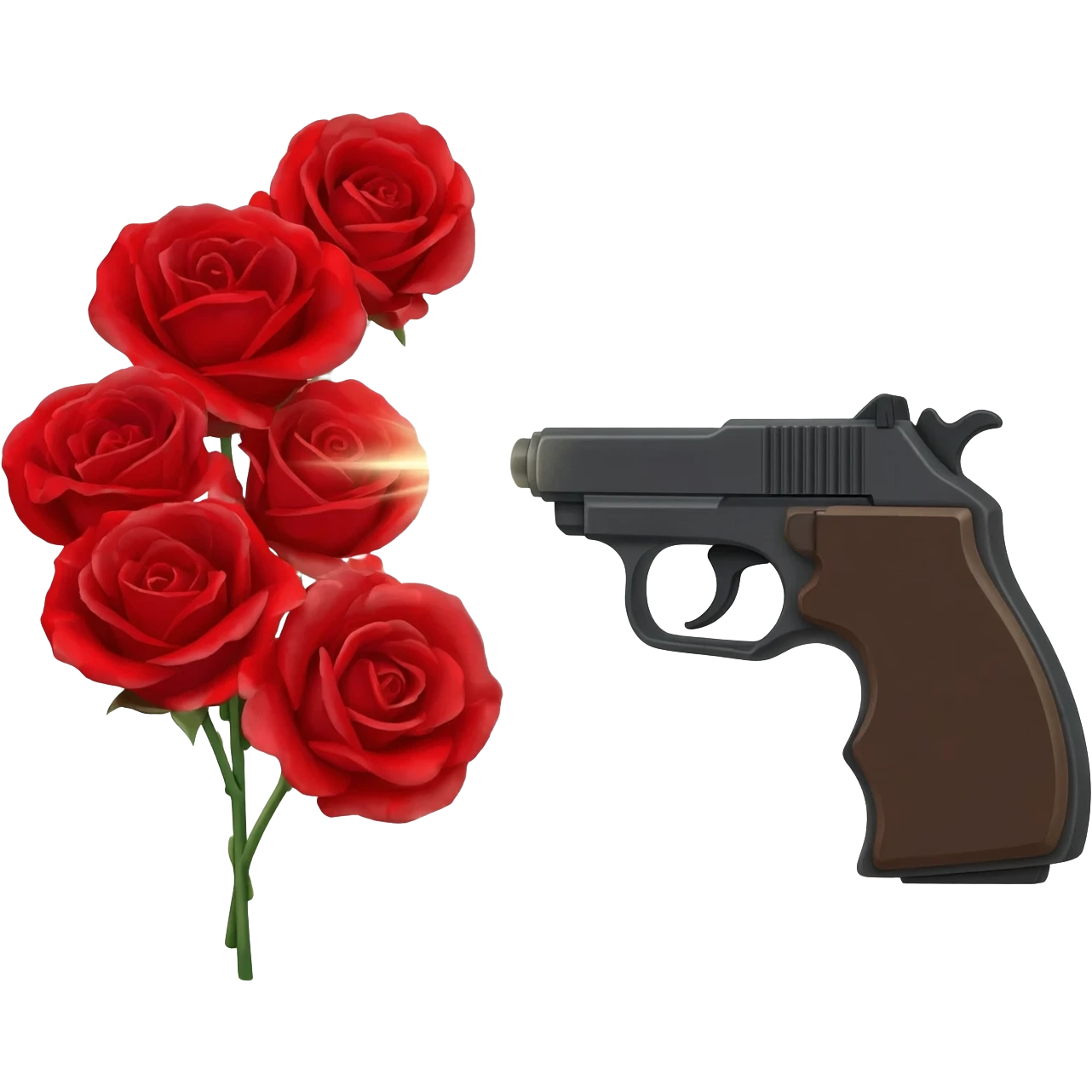 gun pointing at roses emoji