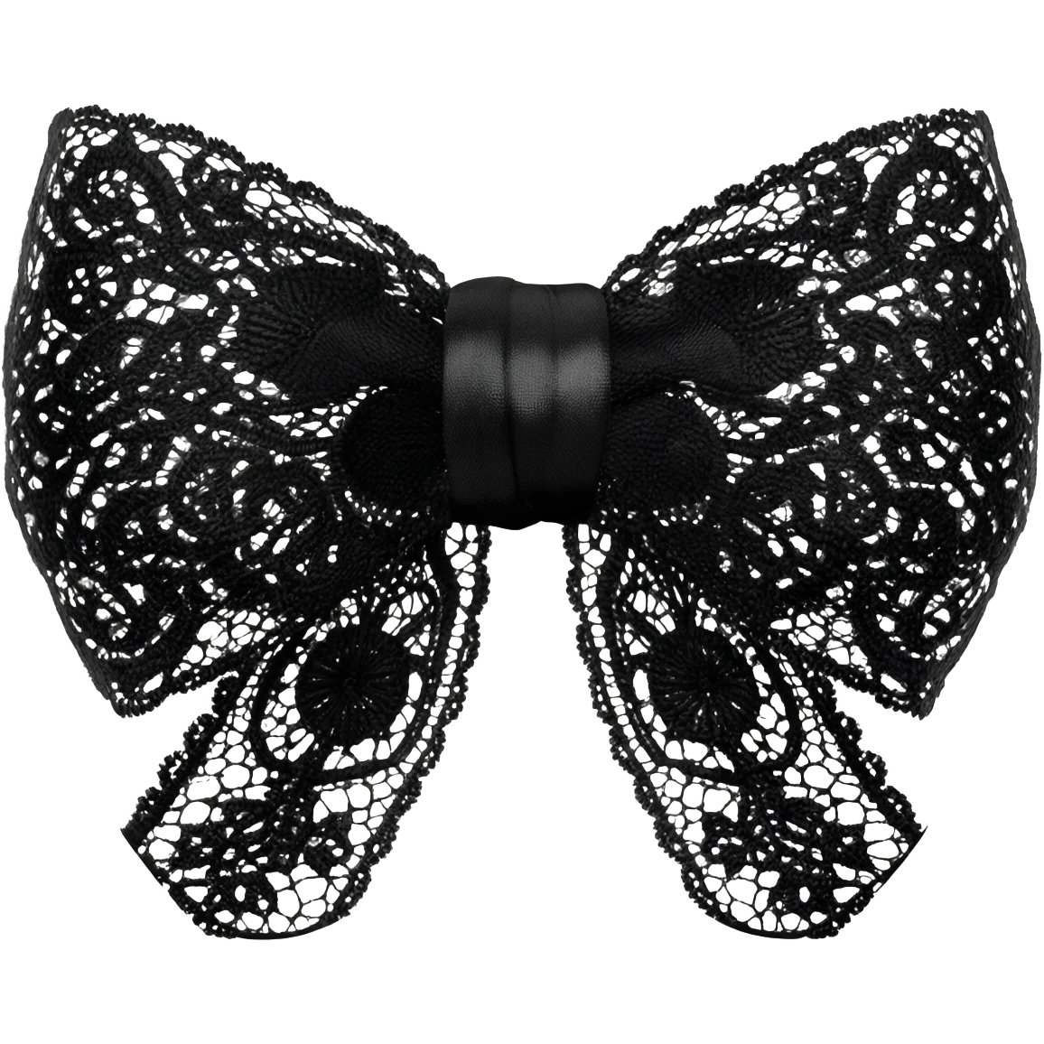 Hyperrealistic extremely detailed, isolated 3d rendering, large size,  black lace bow, 8k hd, 600 dpi emoji