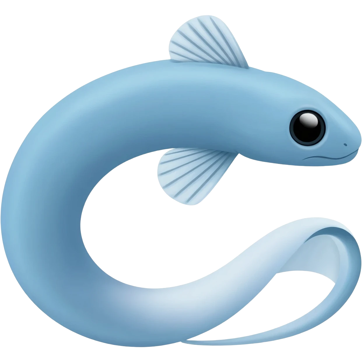 blue eel with 2 fins on each side and a long tail emoji