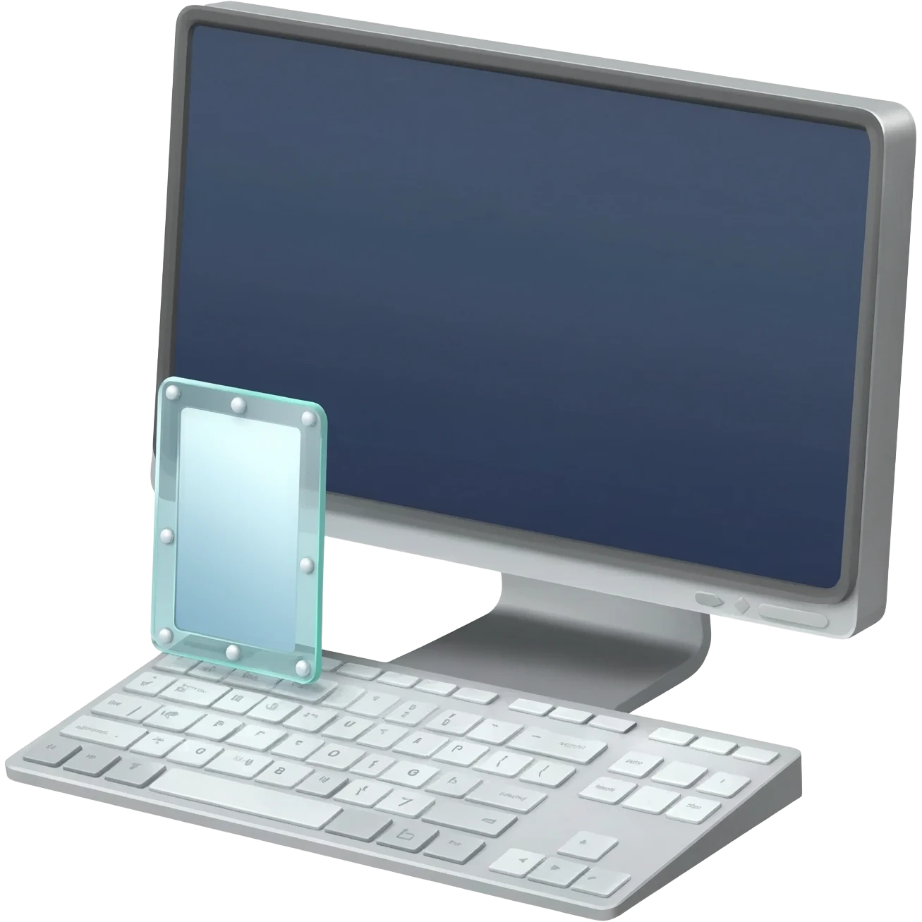 computer with a looking glass emoji